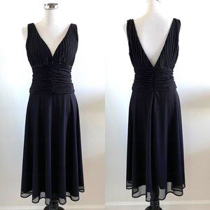 David's Bridal Black Beaded Mesh Dress